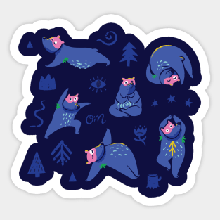 Yoga Bears 2 Sticker